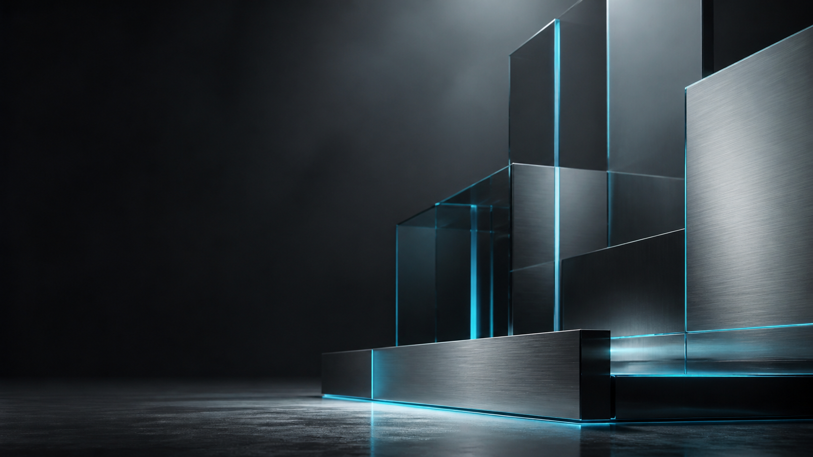 Precisely balanced glass and platinum architectural forms